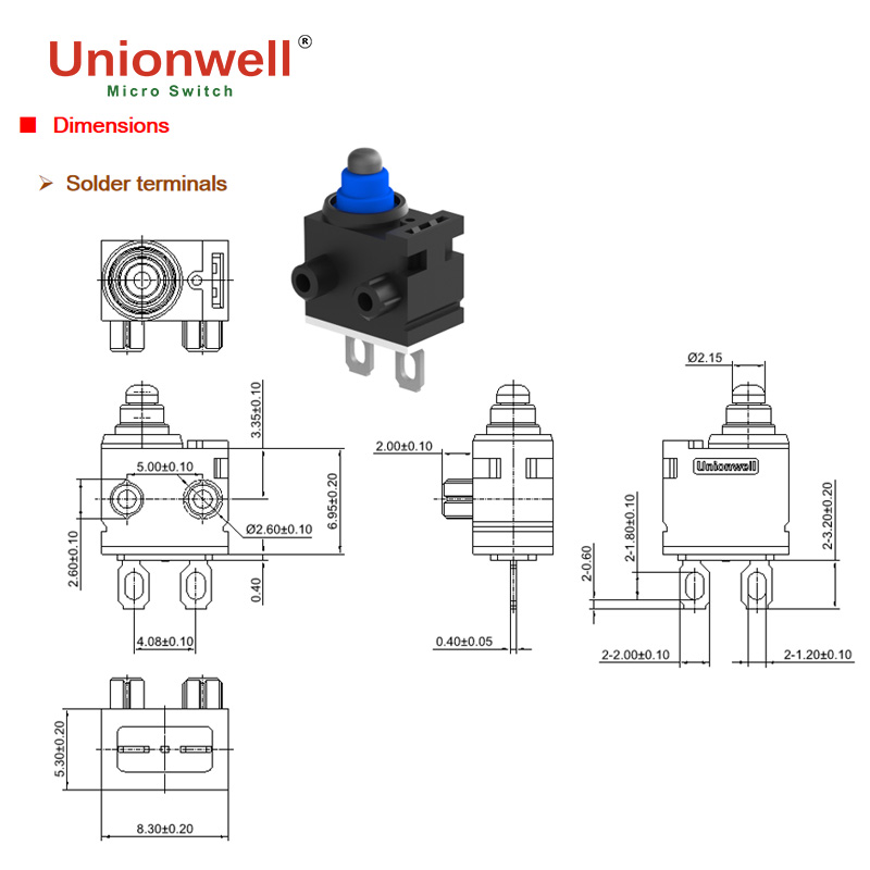 waterproof micro switch dimensions